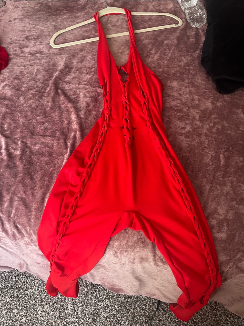 Red Braided Detail Women’s Jumpsuit